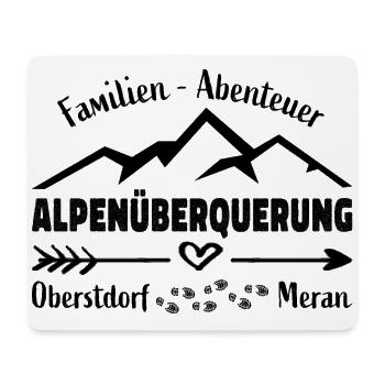 Alpenüberquerung Familie Abenteuer E5 - Mousepad (Querformat) - Weiß - Vorne