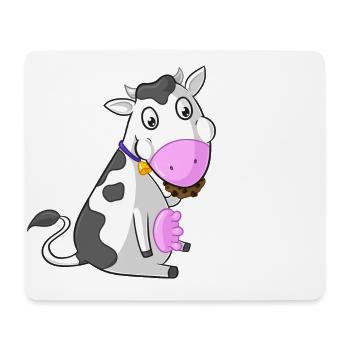 Mampfende Comic Kuh - Mousepad (Querformat) - Weiß - Vorne