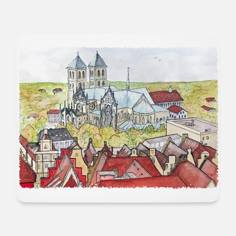 Münster from above - Mouse Pad (horizontal) - white