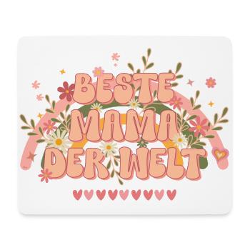 Muttertag Beste Mama der Welt Geschenk groovy 70er - Mousepad (Querformat) - Weiß - Vorne