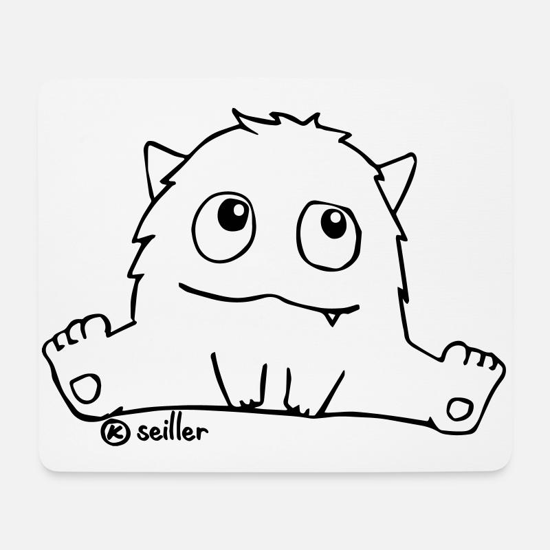 Cute Little Baby Monsta - Mousepad (Querformat) - Weiß