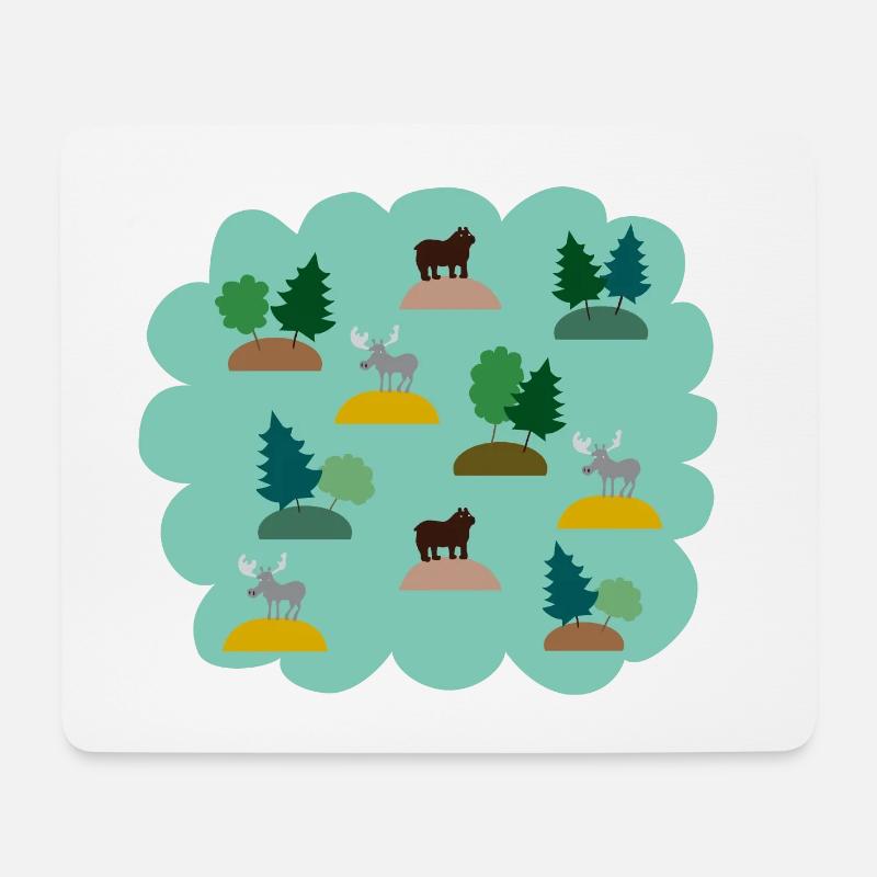 Nice bear and moose - Mouse Pad (horizontal) - white