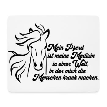 Pferd Reiten Reiter Spruch lustig Pferde Pony - Mousepad (Querformat) - Weiß - Vorne