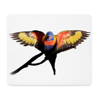 Australischer Regenbogenpapagei vor dem Flug - Mousepad (Querformat) - Weiß - Vorne