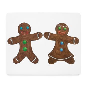 Gingerbread pair hetero - Mouse Pad (horizontal) - white - Front