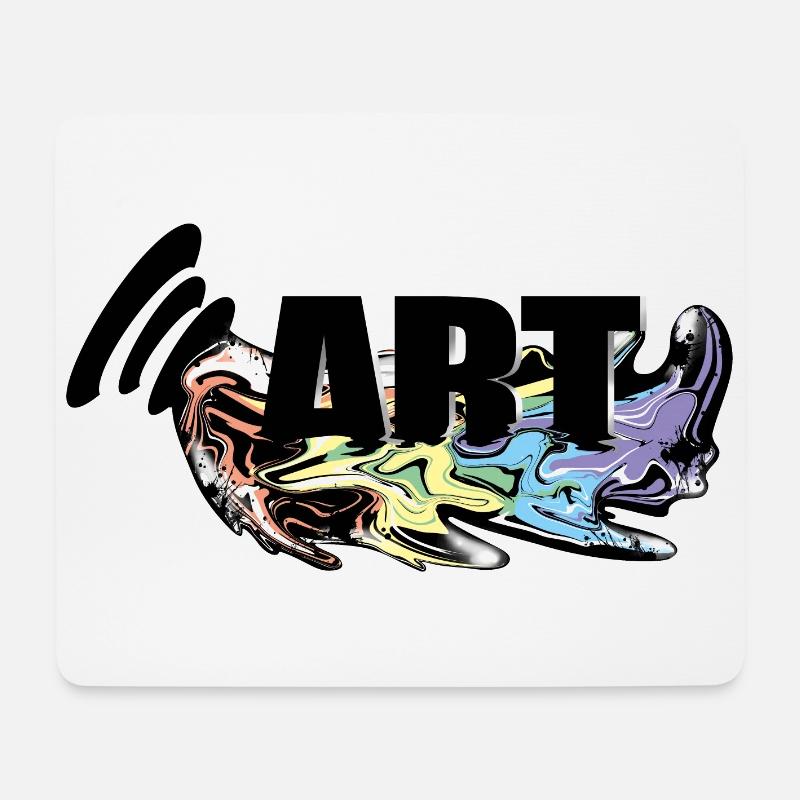 Kunst tropfender Farbe Lack Regenbogen - Mousepad (Querformat) - Weiß