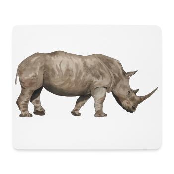 Rhinoceros from the side - Mouse Pad (horizontal) - white - Front