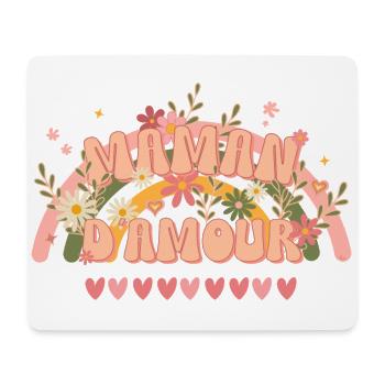 Fête des mères Maman d'amour style groovy original - Tapis de souris (format paysage) - blanc - Devant