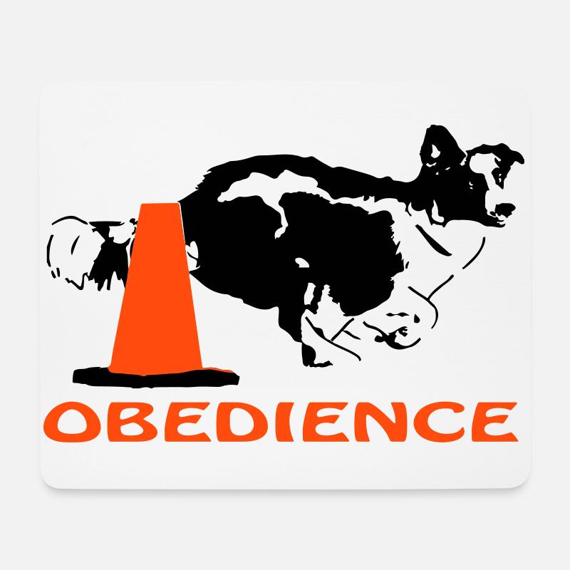 Border Collie mit Pylon - Mousepad (Querformat) - Weiß