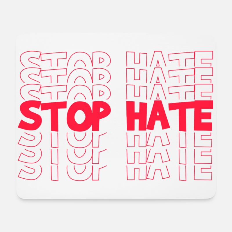 STOP HATE - Mousepad (Querformat) - Weiß