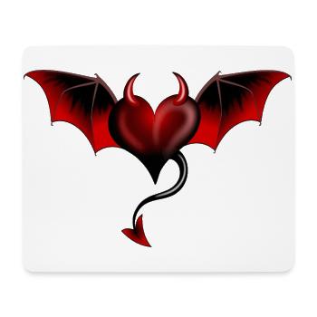 Herz Teufel Satan Luzifer Engel - Mousepad (Querformat) - Weiß - Vorne