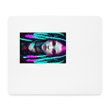 Cyber Goth Girl Neon Colors Dreadlocks Cyber Punk - Tapis de souris (format paysage) - blanc - Devant