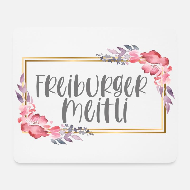 Schweiz Freiburg Mädchen Heimat Geschenk - Mousepad (Querformat) - Weiß
