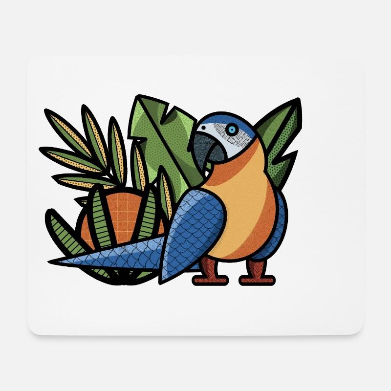 Parrot Macau Macao tropical ararauna - Mouse Pad (horizontal) - white
