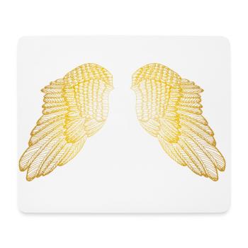 Schwebende goldene Feder Engelsflügel - Mousepad (Querformat) - Weiß - Vorne