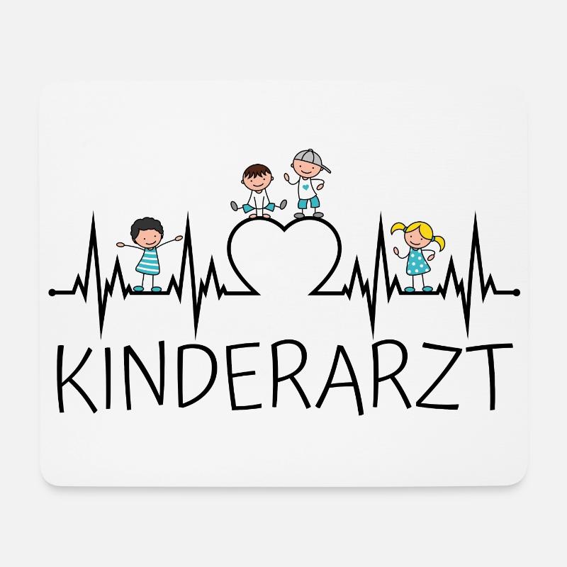 Kinderarzt Kinder Arzt Herzschlag Herz EKG - Mousepad (Querformat) - Weiß