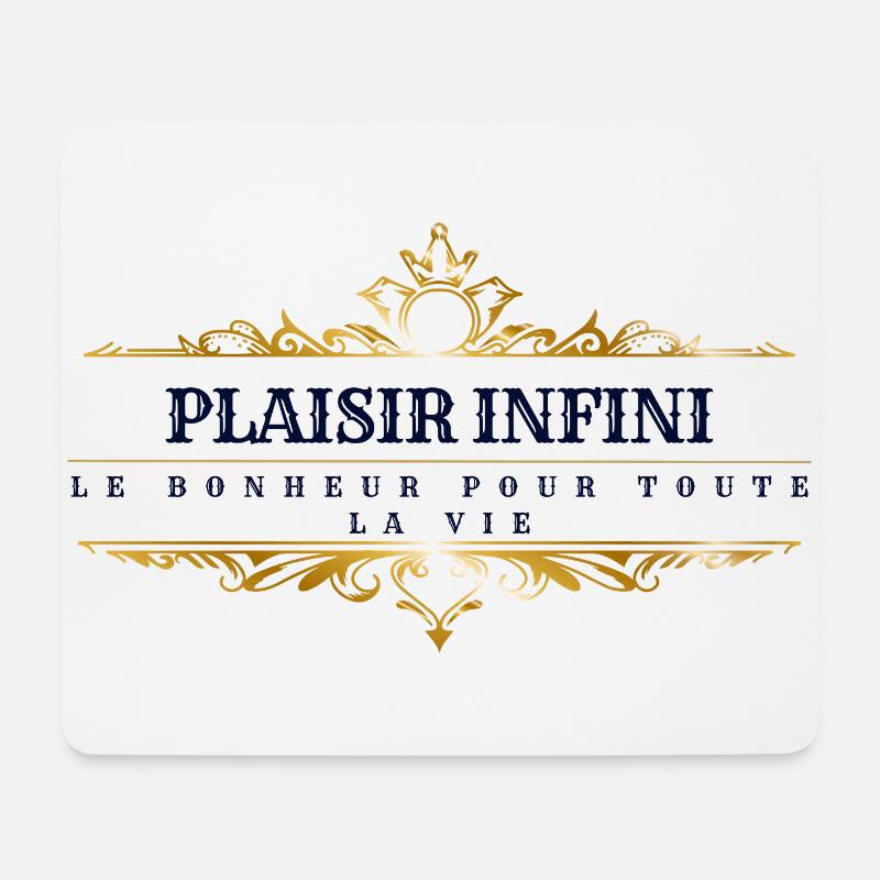 UNENDLICHES VERGNÜGEN GLÜCK FÜRS LEBEN - Mousepad (Querformat) - Weiß
