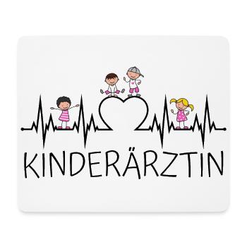 Kinderärztin Kinder Ärztin Herzschlag Herz EKG - Mousepad (Querformat) - Weiß - Vorne