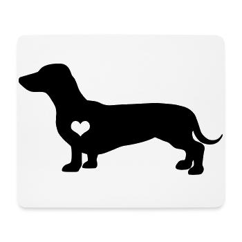 Idée cadeau Dachshund teckel chien battement de coeur - Tapis de souris (format paysage) - blanc - Devant