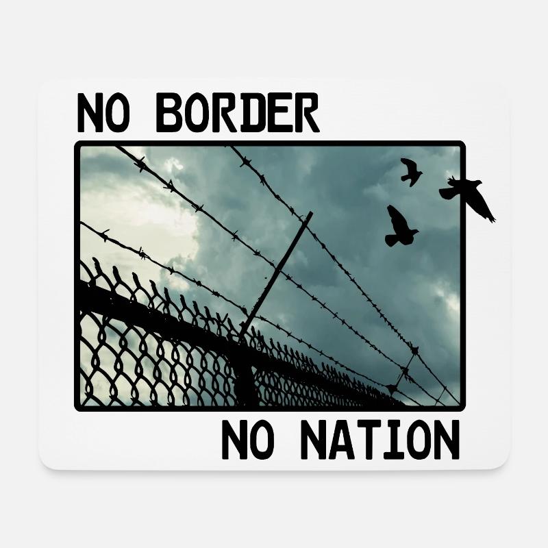 No Border No Nation - Mousepad (Querformat) - Weiß