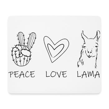 PEACE LOVE LAMA schwarz - Mousepad (Querformat) - Weiß - Vorne