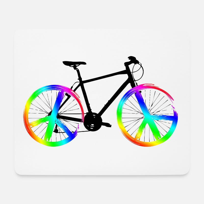 Peace bike - Mousepad (Querformat) - Weiß