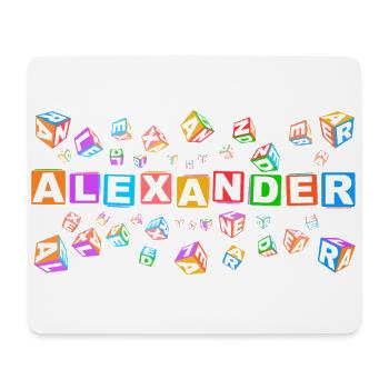 ALEXANDER colourful cubes - Mousepad (Querformat) - Weiß - Vorne