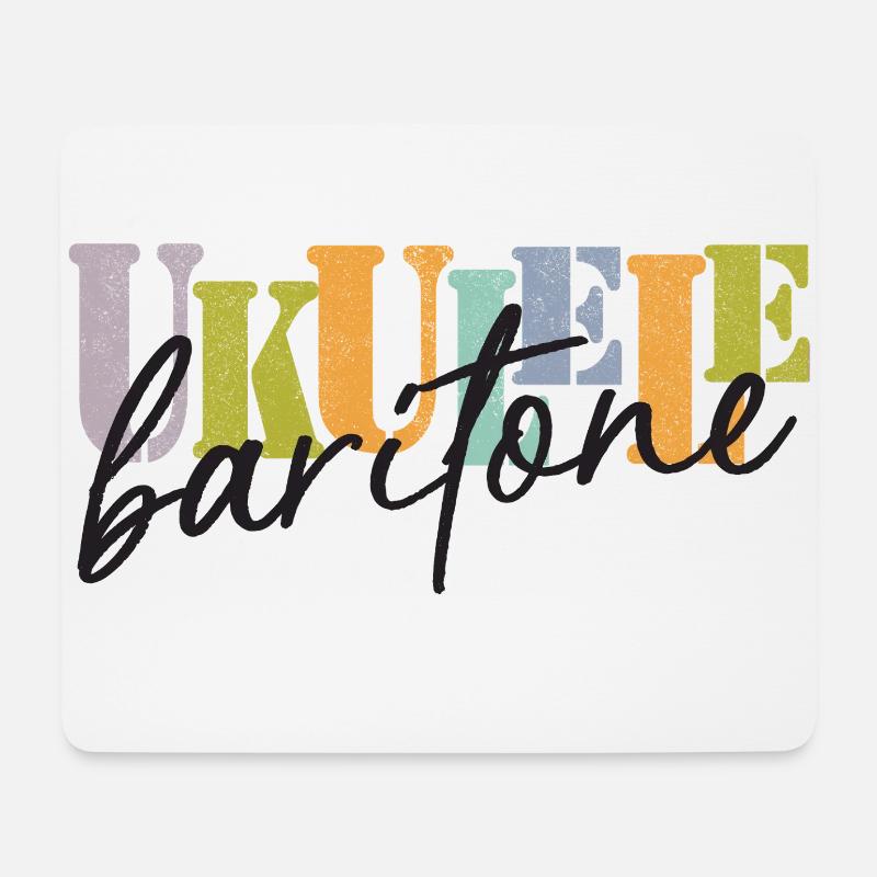 Baritone Ukulele bunt und schwarz - Mousepad (Querformat) - Weiß