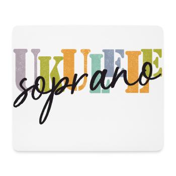 Sopran Ukulele bunt und schwarz - Mousepad (Querformat) - Weiß - Vorne