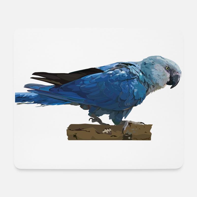 Spix 'Ara - Mousepad (Querformat) - Weiß