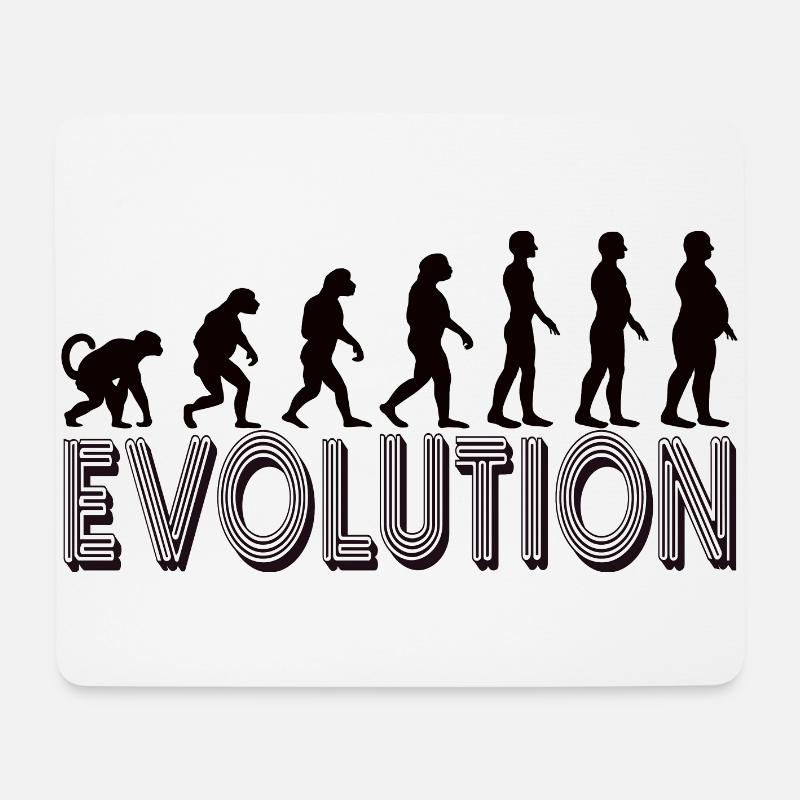 Evolution of man - For men with belly - Mouse Pad (horizontal) - white