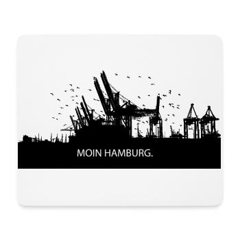 Moin Hamburg Hafen Skyline Geschenkidee HH - Mousepad (Querformat) - Weiß - Vorne