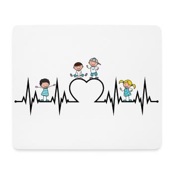 Heartgeat Heart ECG enfants adorent profession d'éducateur sw - Tapis de souris (format paysage) - blanc - Devant