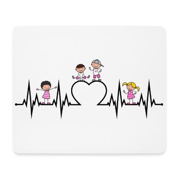 Heartgeat Heart ECG: les enfants adorent la profession d’éducateur - Tapis de souris (format paysage) - blanc - Devant