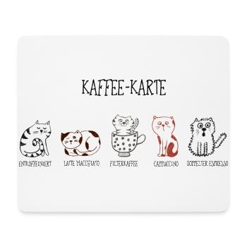 Katzen-Kaffee-Karte - Mousepad (Querformat) - Weiß - Vorne