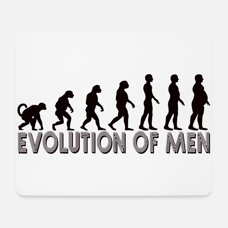 Evolution of men - For men with belly in black - Mouse Pad (horizontal) - white