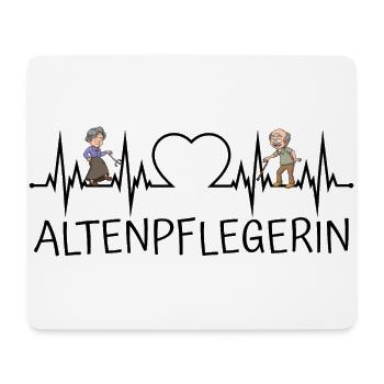 Altenpflegerin Herzschlag Herz EKG Senioren - Mousepad (Querformat) - Weiß - Vorne