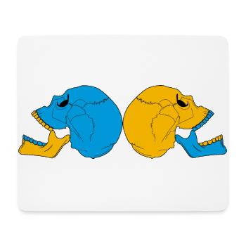 Colorful double skull - Mouse Pad (horizontal) - white - Front