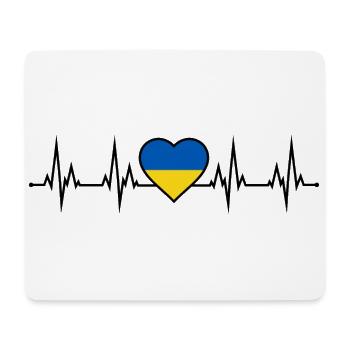 Herzschlag Flagge Herz Fahne Heartbeat Ukraine - Mousepad (Querformat) - Weiß - Vorne