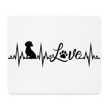 Teckel Amour Heartbeat Chiens Teckel Teckel - Tapis de souris (format paysage) - blanc - Devant