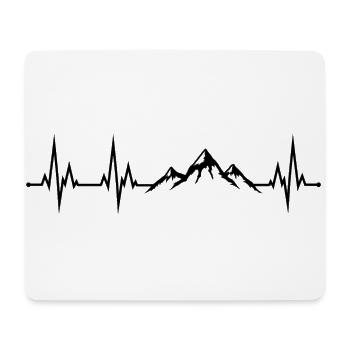 Herzschlag Wandern Berge Berg Mountainbike Fahrrad - Mousepad (Querformat) - Weiß - Vorne