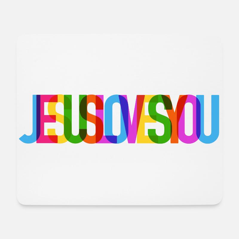 Jesus Christus von Nazareth Glaube Bibel Jesus - Mousepad (Querformat) - Weiß