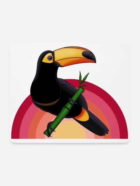 Tukan - Mousepad (Querformat) - Weiß
