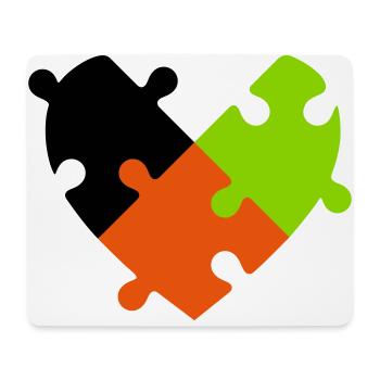 Heart Puzzle - Mouse Pad (horizontal) - white - Front