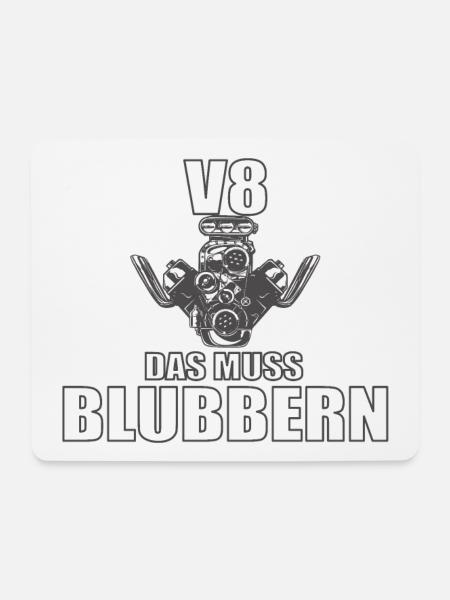 V8 Das muss blubbern - Mousepad (Querformat) - Weiß