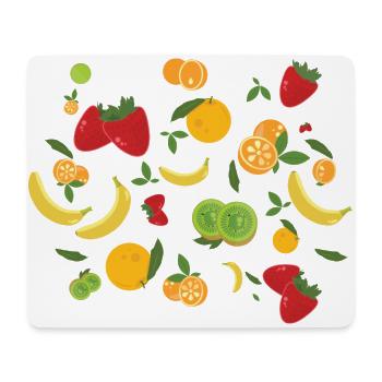 Fruits & Fruits - Strawberry and Banana - Mouse Pad (horizontal) - white - Front