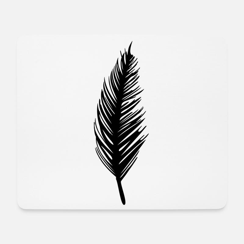 Feder - Mousepad (Querformat) - Weiß