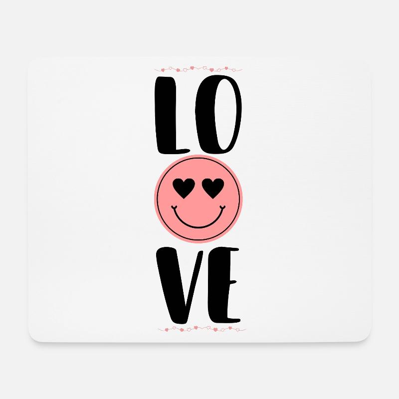 LOVE Smile - Mousepad (Querformat) - Weiß