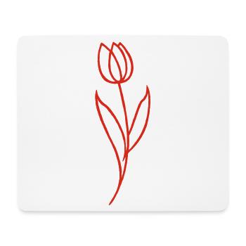 Skizze einer roten Blume - Mousepad (Querformat) - Weiß - Vorne