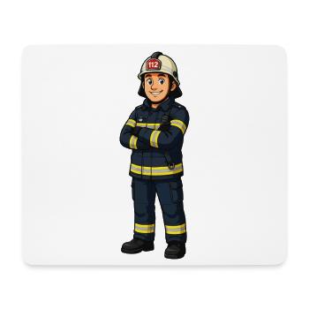 Look héros de dessin animé des pompiers - Tapis de souris (format paysage) - blanc - Devant